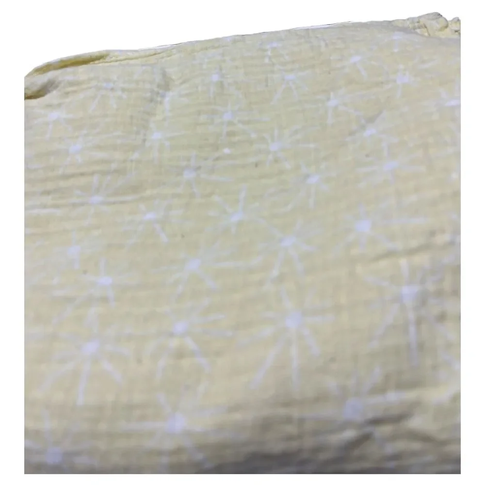 Patina Vie Muslin Swaddle Baby Blanket Yellow Starburst Asterisk Star Print